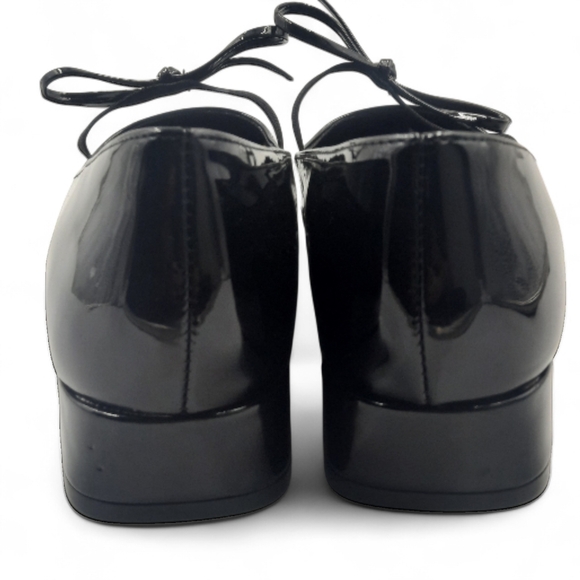 MADDEN Girl Mary Jane Flats Black Patent Square Toe Bow Ladylike Minimal 8.5 LNC - Picture 5 of 9